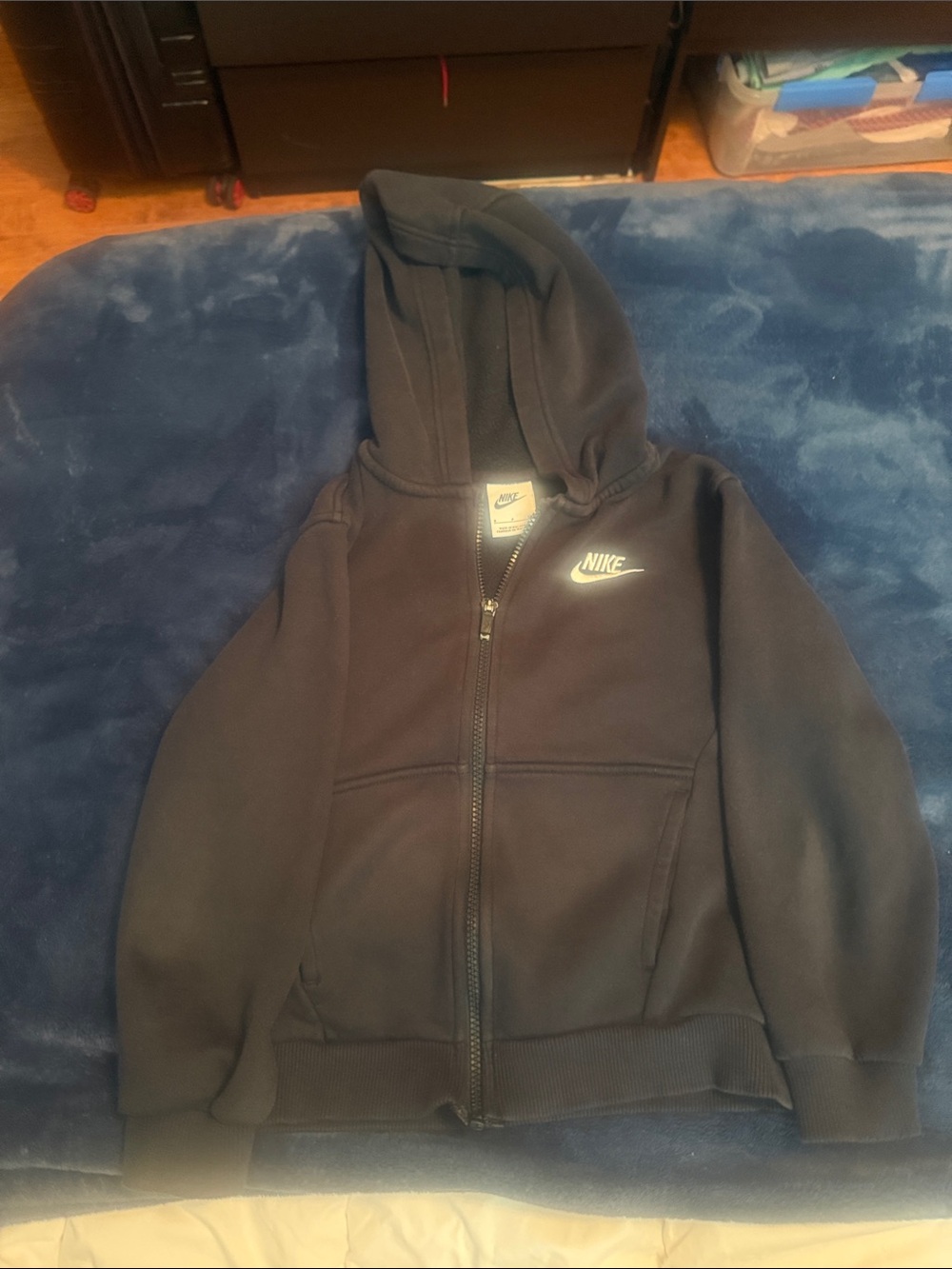 Nike Kids Black Full-Zip Hooded Sweatshirt